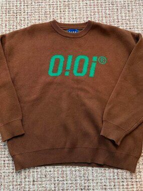 OiOi Korean Vintage Brown Yellow crewneck sweater Size L